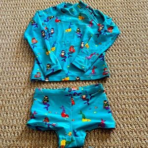 Hanna Andersson long sleeve two piece mermaid bathing suit. Size 5 /110cm